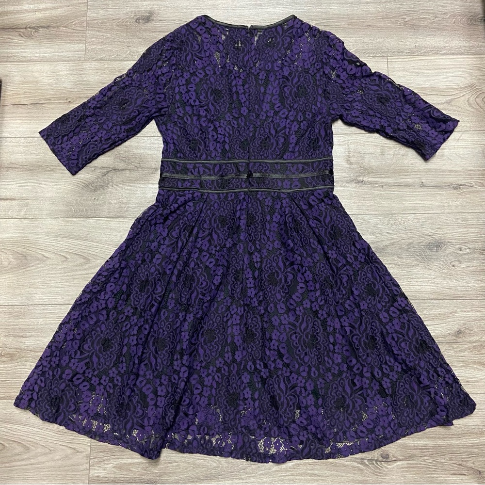 Whimsical Goth Purple Lace Dress Dark Romantic Miusol Large Deep Purple Dress